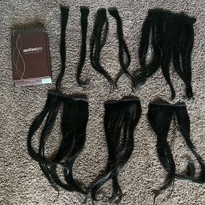 Easixtend Pro 8 Piece Human Hair Clip In Extensions In Color 1B Hot Fudge